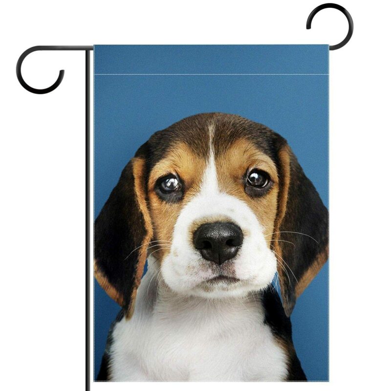 Beagle Dog Garden Flag Double Sided Polyester Yard Flags Decorative Outside Party Welcome Flags for Outdoor Lawn Terrace Decor
