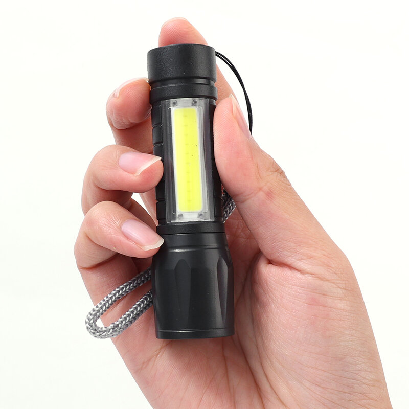 Светодиодный мини-фонарик с зарядкой через USB, 3 режима, Портативный Сильный фонарь, масштабируемый фонарь, уличный фонарь для кемпинга, водонепроницаемый фонарик, s