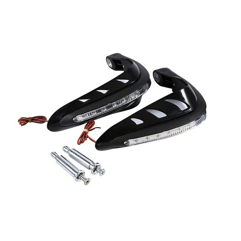 For Motorbike Universal Handlebar Protector Aluminum Motorcycle Handguards with LED Lights Decoration Hand Strap Turn Signal