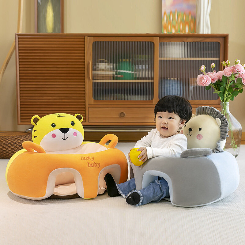 Cute Cartoon Baby Sofa Cover, Aprendendo a sentar, Feeding Chair Case para crianças, pele, assento infantil, sem algodão