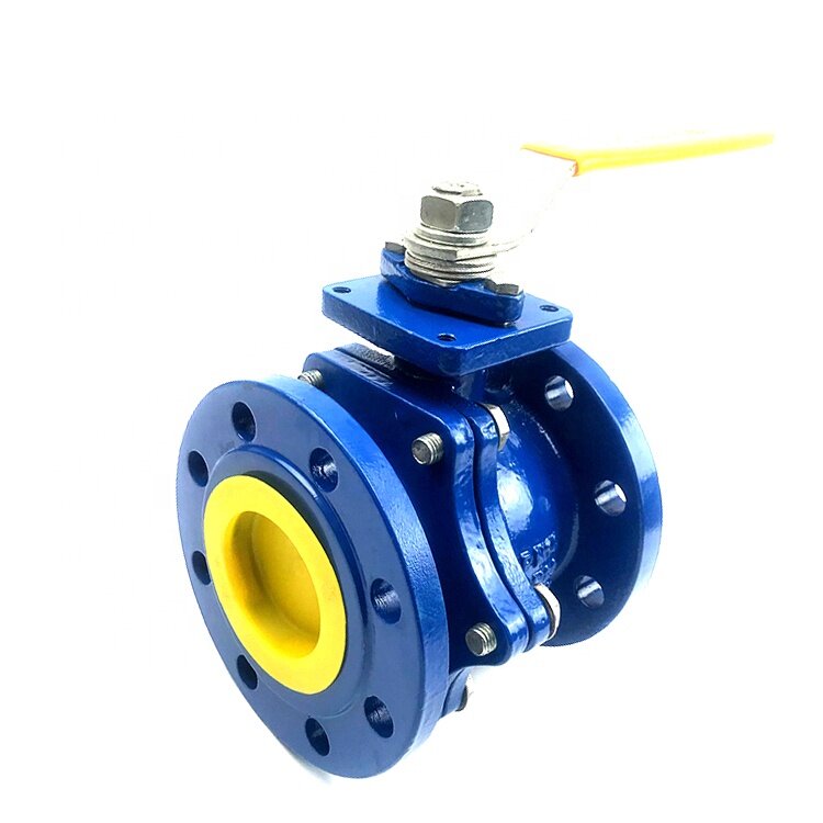 Manual 4 Inch Cast Iron JIS10K Ball Valve Flanged Type Blue Painted