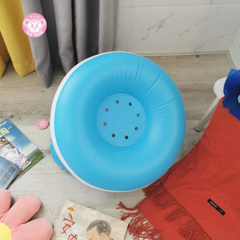 Kursi tiup untuk bayi 3-36 bulan, pompa udara bawaan untuk bayi pendukung punggung, kursi Sofa hadiah di lantai kursi mandi bayi