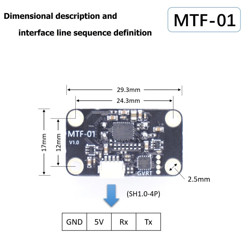 MTF 01 Optical Sensor Module PMW3901 Optical Flow Sensor UAV Positioning 8m Laser Ranging Integrated