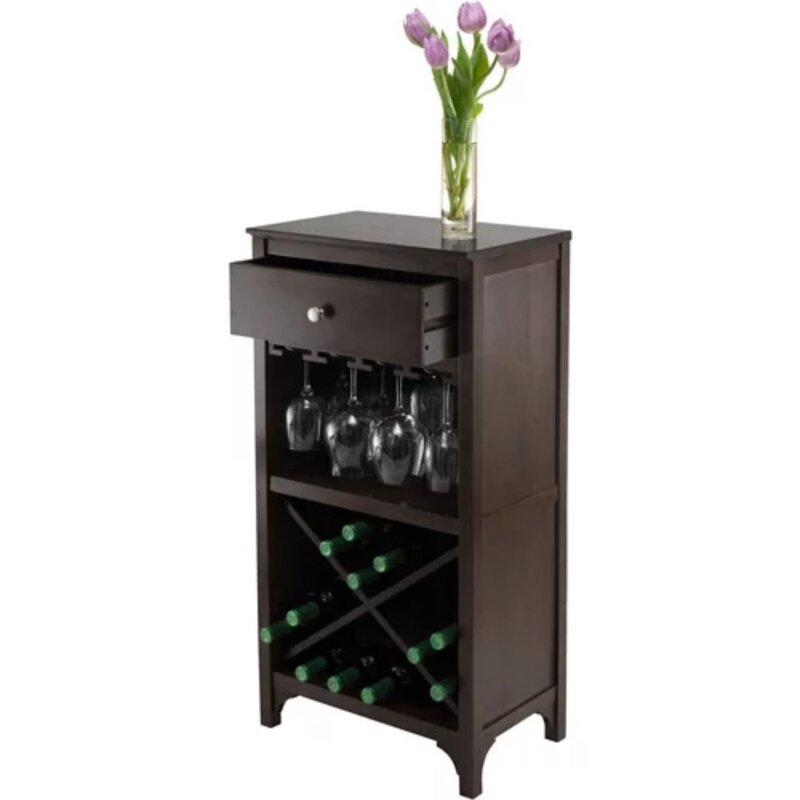 Winsome Wood Ancona Modular Wine Cabinet, X-Shelf, Espresso Finish 2023