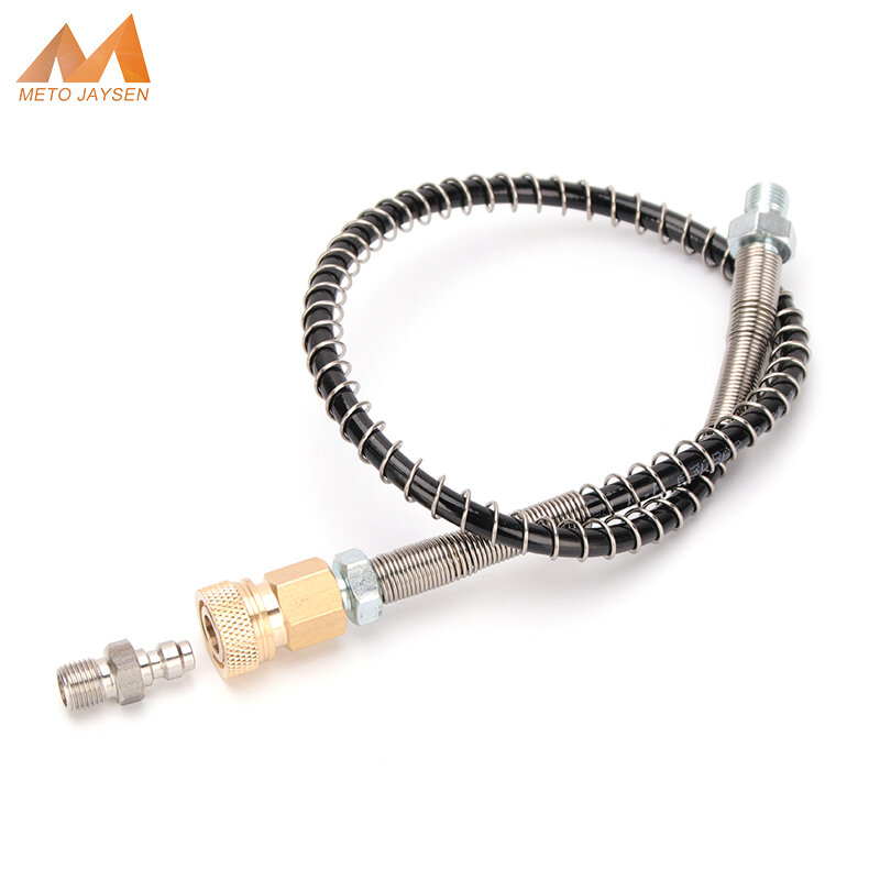 Pneumatics Air Pump 50cm Long Air Refilling High Pressure Nylon Hose M10x1 Thread with Quick Disconnect 40Mpa 400Bar 6000psi