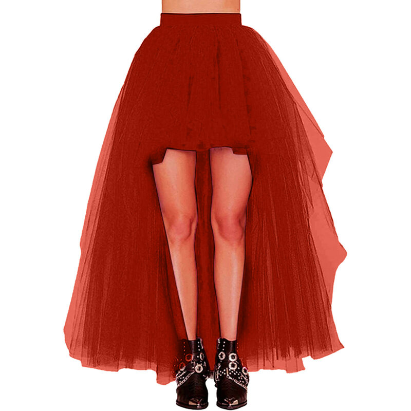 Женская модная юбка с короткой юбкой, сетчатая юбка-пачка, соблазнительная длинная юбка-накидка спереди и спереди
