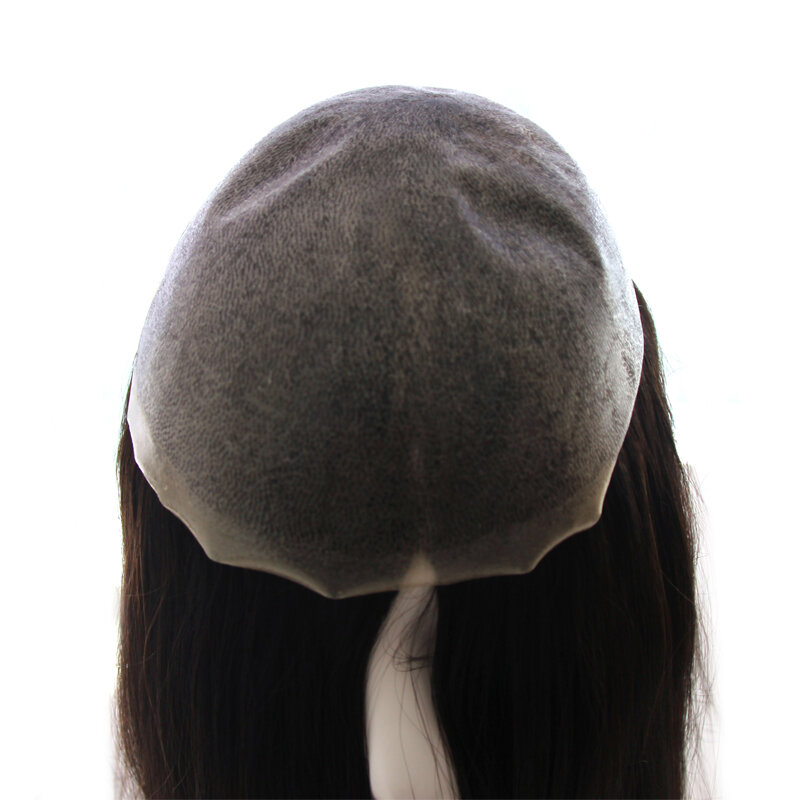 Tupé de PU completo con lazo en V para mujer, pelucas de cabello humano de inyección, sistema de extensión de cabello indio, Topper de cabello marrón, Color Natural 613