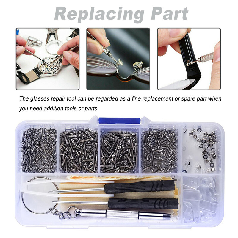 1 Box Eyeglasses Repairing Set Professional Hand Held Replacement Silicone Frame Nose Pad Sunglasses Tools Accessories