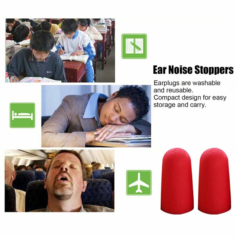 Bouchons d'oreille en silicone pour dormir, accessoire de réduction du bruit, confortable, 2 pièces