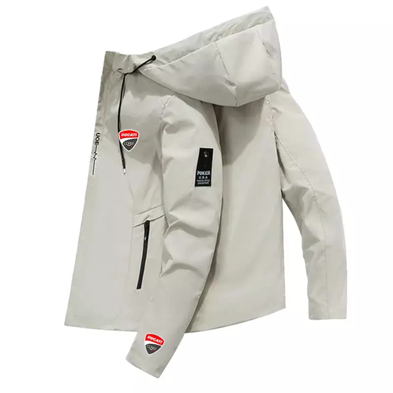 2024 New Spring and winter Harajuku men's windproof zipper jacket High quality hooded baseball jacket Outdoor sports jacket
