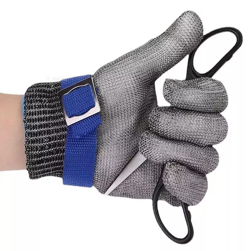 Stainless Steel Grade 5-9 Anti-cut Wear-resistant Slaughter Gardening Hand Protection Labor Insurance Steel Wire Gloves 1PC