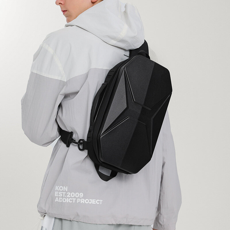 OZUKO-Bolso de pecho antirrobo impermeable para hombre, a la moda bandolera de viaje corto, con carga USB, para adolescentes