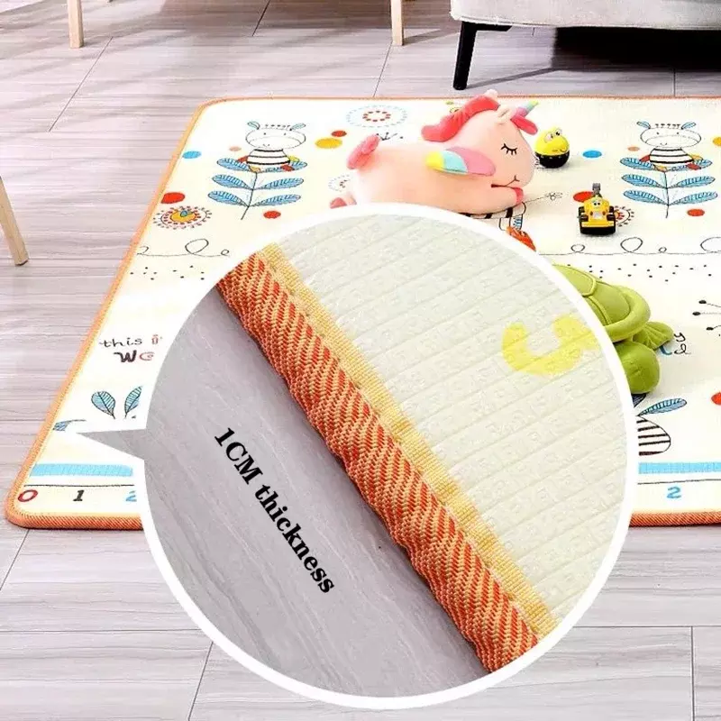 200*180cm Large Size Thick Play Mats for Children's Safety Mat 1cm EPE Environmentally Friendly Baby Crawling Folding Mat Carpet