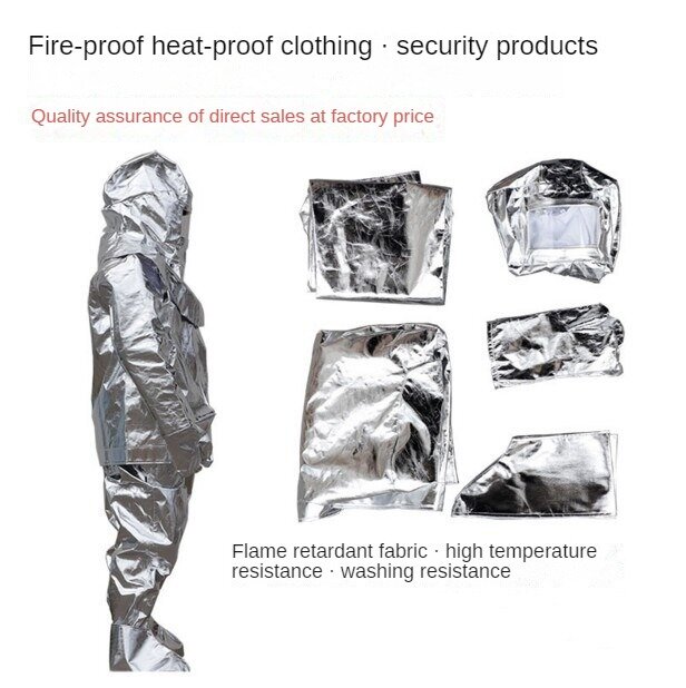 Hoge Kwaliteit 1000 Graden Thermische Straling Hittebestendige Gealuminiseerde Pak Brandwerende Kleding Brandweerman Uniform
