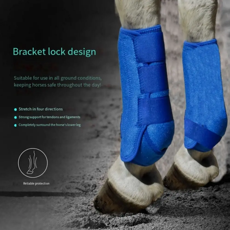 4x stivali da cavallo fasce per le gambe supporto regolabile protezione professionale per le gambe protezione per le gambe per l'allenamento di salto accessori equestri