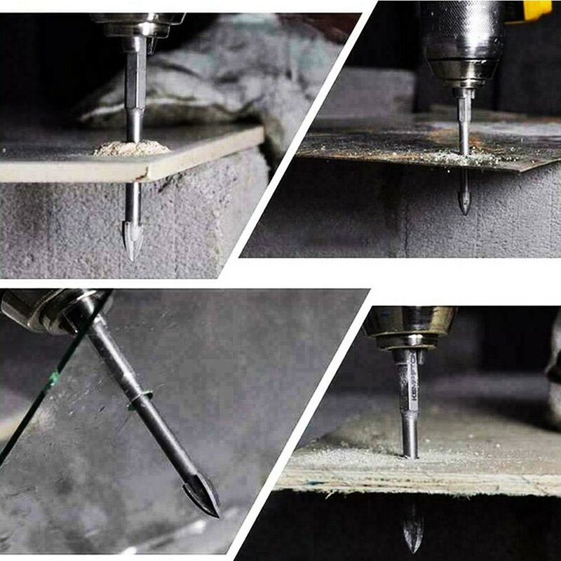 Cross Hex Tile Bits Glass Ceramic Concrete Hole Opener Alloy Triangle Drill Size 3/4/5/6/7/8/10/12 Mm Drilling Power Tools