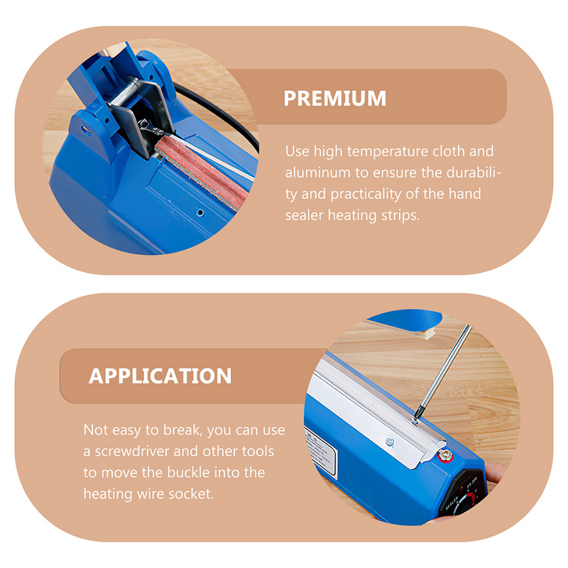 10 Pcs Sealing Machine Heating Wire Sealer Strips Round Impulse Repair Kit Tropical Zone Replacement Elements Bag