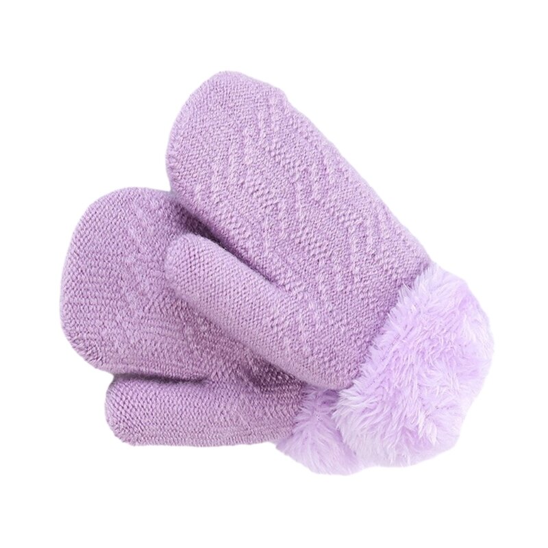 97BE 1 คู่เด็ก Fingerless ถุงมือสำหรับทารกเด็กวัยหัดเดินสีทึบหนานุ่ม WARM Mittens สำหรับกิจกรรมกลางแจ้งในฤดูหนาว