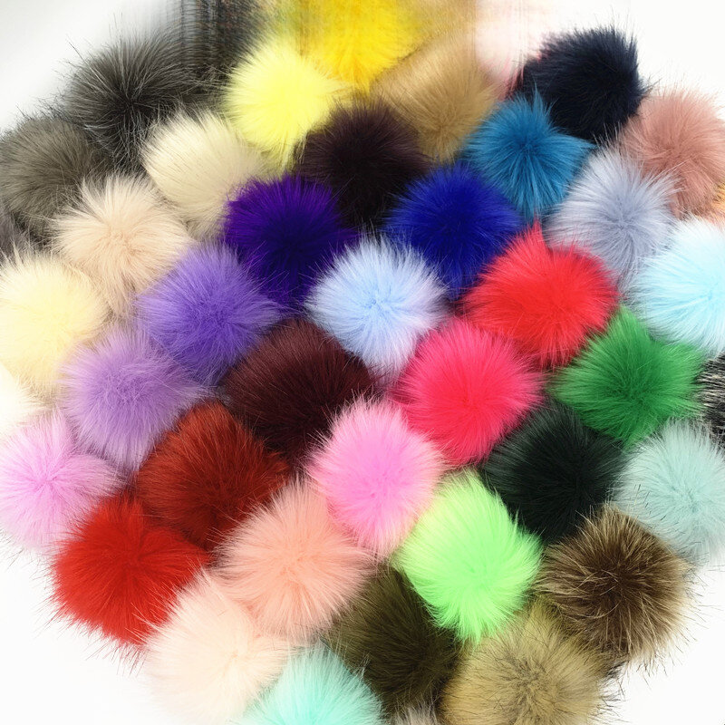 10cm colore volpe procione imitazione lana artificiale finta palla di pelliccia pompon ciondolo cappello fai da te