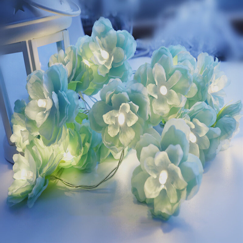 Pheila flor luzes da corda de fadas guirlanda flor lâmpada a pilhas para o natal pendurado interior quarto janela decoração do casamento