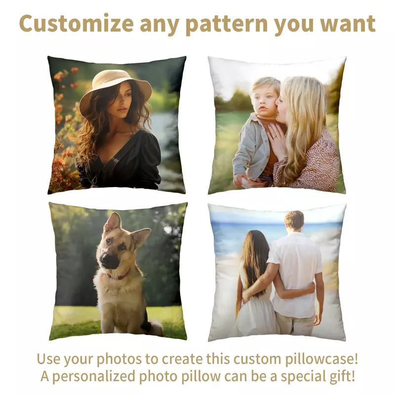 DIY Customized Throw Pillow Wedding Personal Life Photos Customize Gift Home Cushion Cover Pillowcase Cotton throw pillow