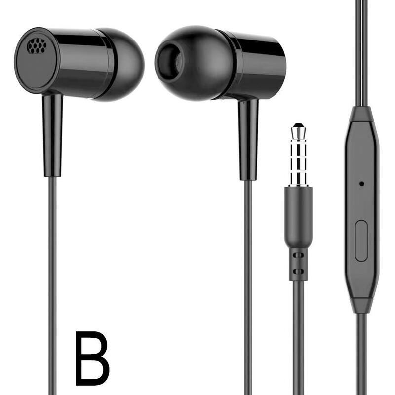 Earbud In-ear 2 warna pilihan 3.5mm, Earphone berkabel dengan Aksesori In-ear mikrofon kabel kualitas tinggi C6Z2