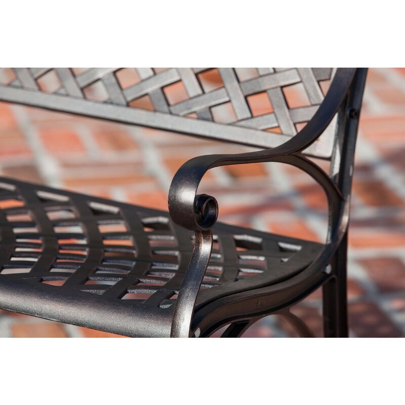 Patio Bench Cast Aluminum Lightweight Sturdy Bench Perfect for Relaxing Pause in Garden Benches Outdoor Furniture