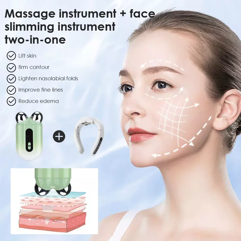 Máquina de masaje facial Ems, masajeador de rodillo facial en V, rejuvenecimiento de la piel, máquina de belleza antiarrugas