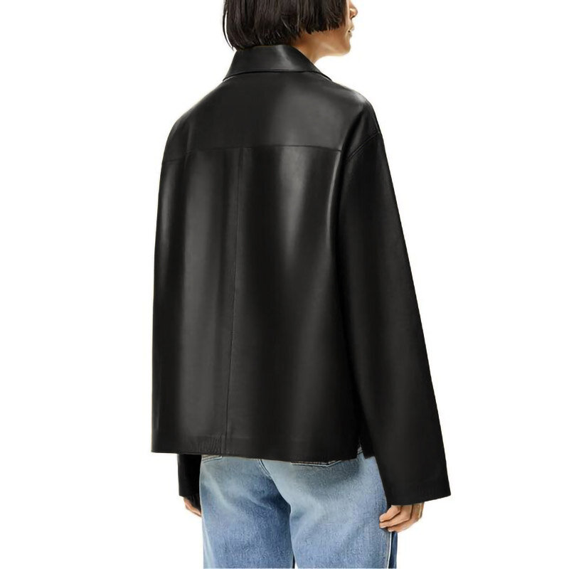 캐쥬얼 여성 리얼 가죽 여성 아웃웨어, 양가죽 블레이저 재킷 코트, 중간 길이, 세련된 싱글 단추, 단추 용수철 가을 패션