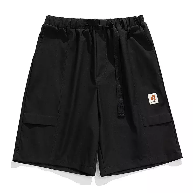 Schnalle Hüftgurt Workwear Shorts Herren Frühling Sommer neue Retro japanische Lose blatt Design lässige Capris männliche Mode Hose