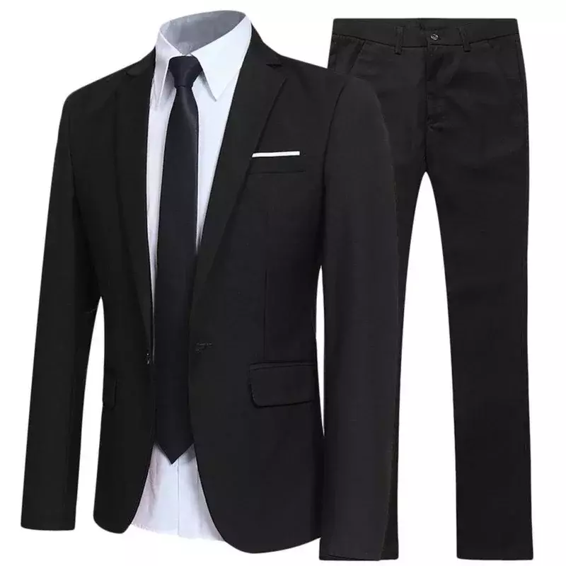Trajes de negocios para hombres, Blazers elegantes de 2 piezas, 3 conjuntos formales, ropa de matrimonio completa, pantalones, chaquetas, disfraz de lujo
