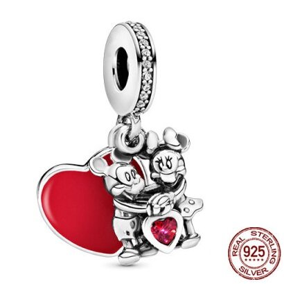 Disney-abalorio de Mickey Mouse, cuentas de Minnie, adecuado para pulsera Pandora Original, colgante de plata de ley 925, regalo de joyería, nuevo
