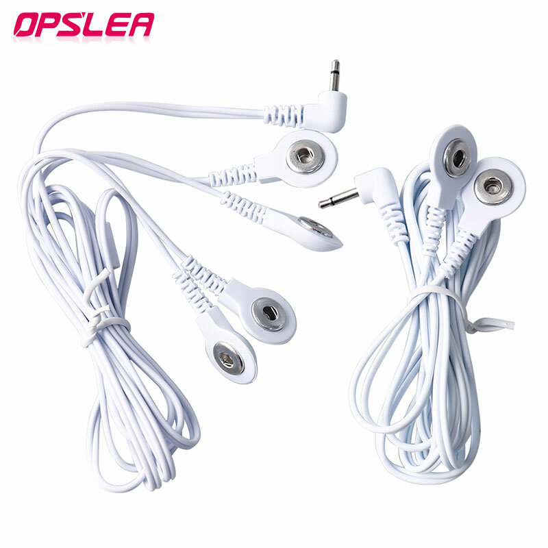 2/4 Way 3.5mm Button Tens Acupuncture Massager Electrical Nerve Muscle Stimulator Electrode Cable Line Wire for Electrode Pads