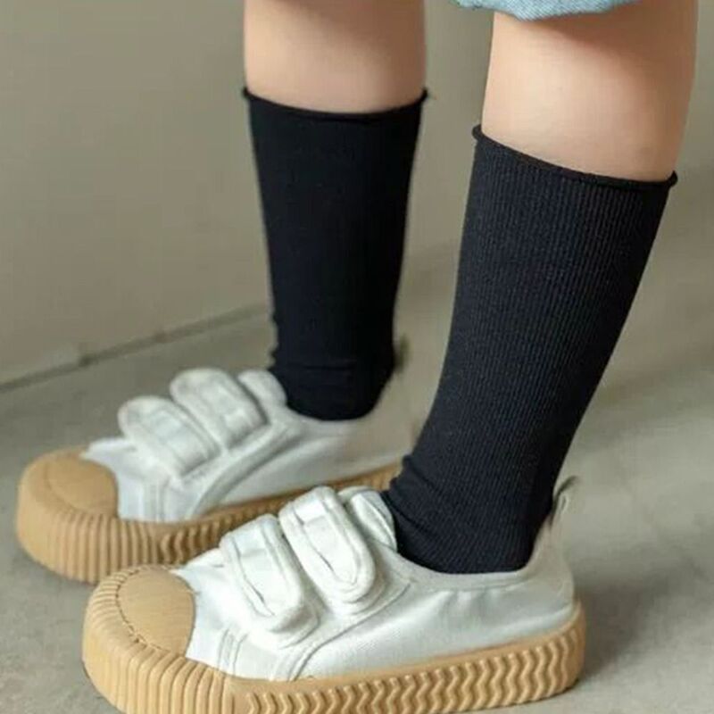 Милые однотонные Дышащие Детские носки в стиле преппи с ворсом, чулки в Корейском стиле, ультратонкие носки для девочек, детские чулочно-носочные изделия