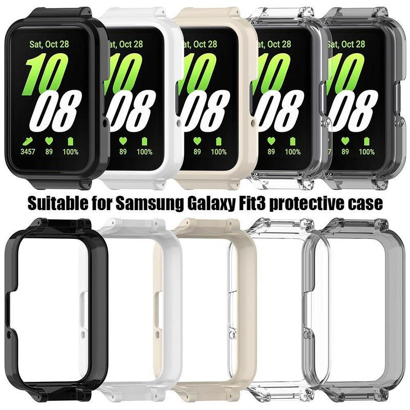 Mat Hoesje Glas Voor Samsung Galaxy Fit 3 Full Cover Screen Protector Harde Pc Bumper Shell Voor Galaxy Fit3 Accessoires