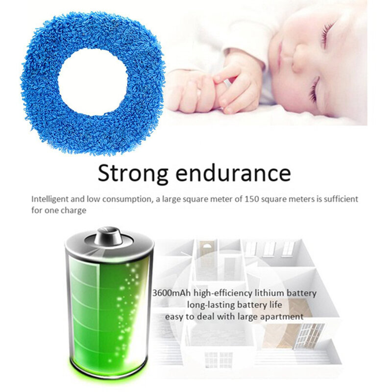 Mopa desechable, almohadillas de microfibra de repuesto duraderas y lavables, paño de mopa de empuje de polvo para aspiradora seca y húmeda, azul