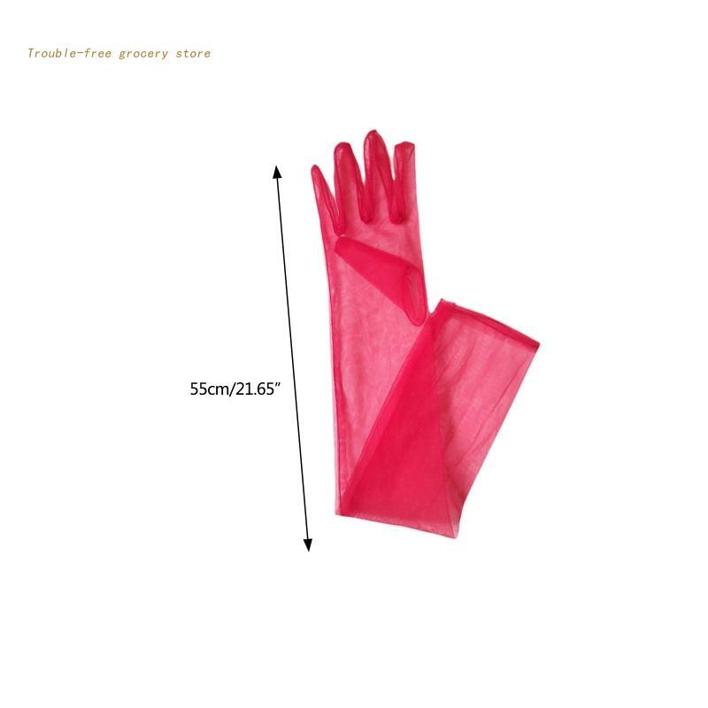 Винтажные тюлевые перчатки длинные перчатки 55 см ультратонкие перчатки для банкетов