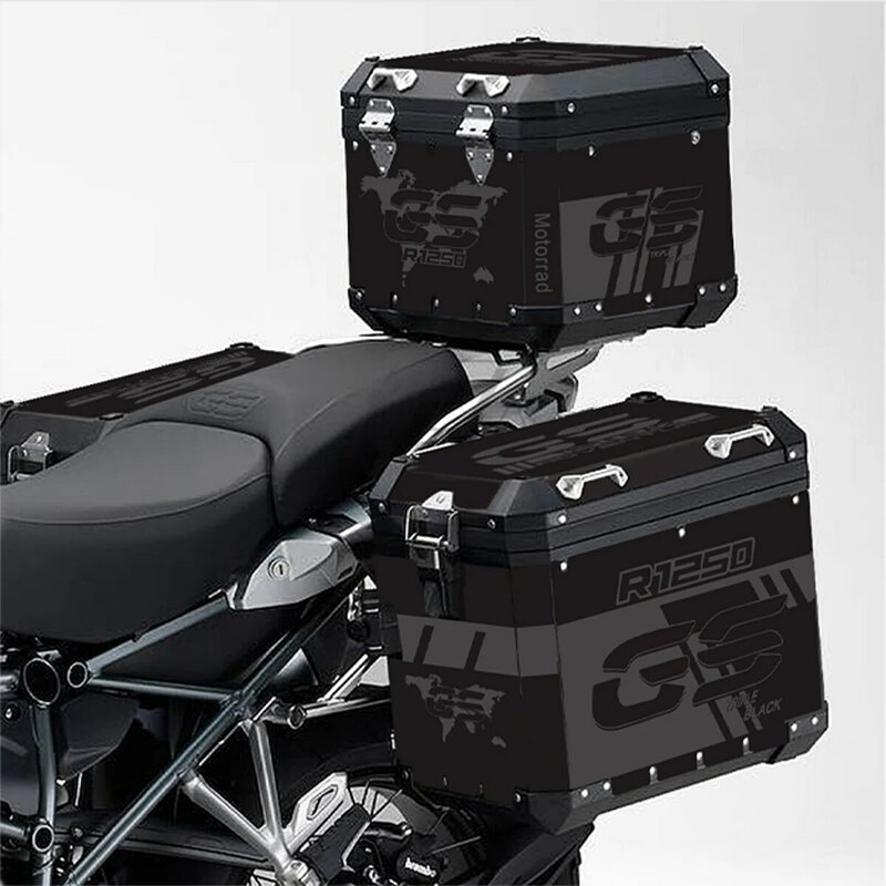 Caja de aluminio para motocicleta, pegatinas para BMW R1250GS Adventure Triple, color negro, R1200GS, ADV, GSA, 2019, 2020, 2021, 2022, 2023