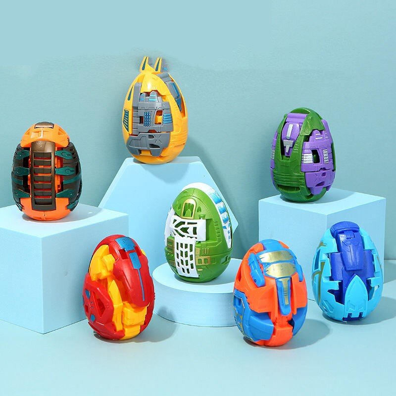 子供のための恐竜のロボット変換おもちゃ,恐竜の卵のデザイン,適応性のある,教育玩具,5ピース/セット