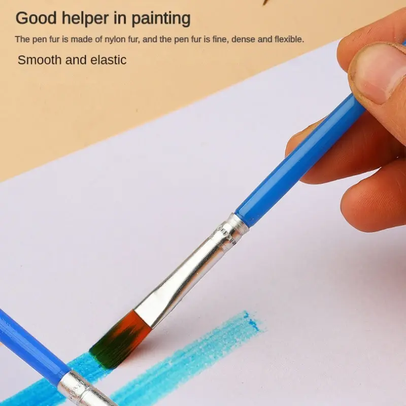 10/20/50Pcs Painting Brushes Set Art Round Flat Hair Nylon Hair Paint Brush Pen for Oil Acrylic Watercolor School Art Supplies