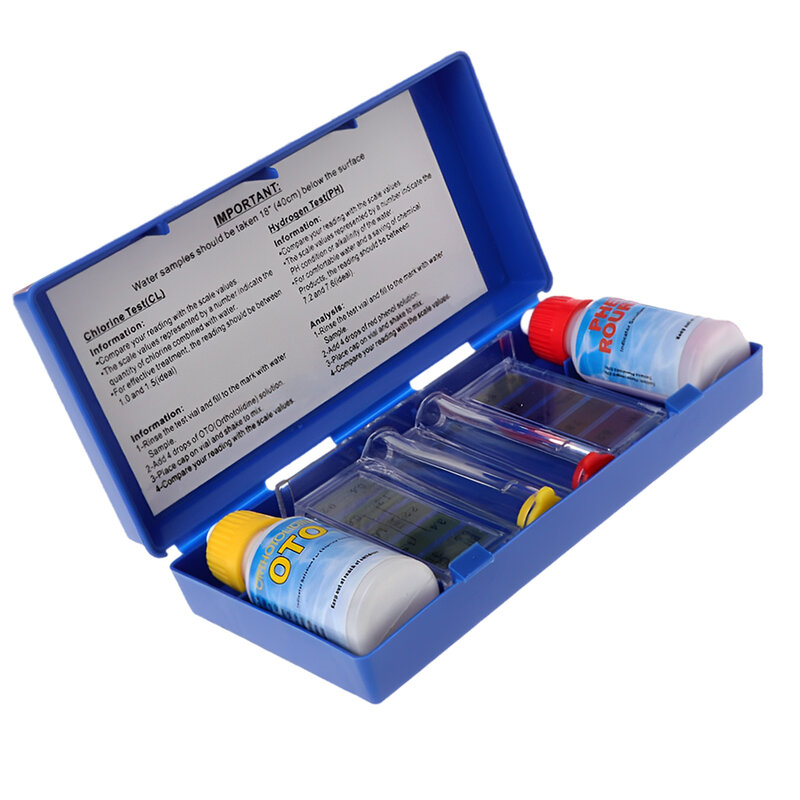 Caixa conveniente do teste da água da piscina Kit prático eficaz portátil do teste da água com embalagem da garrafa