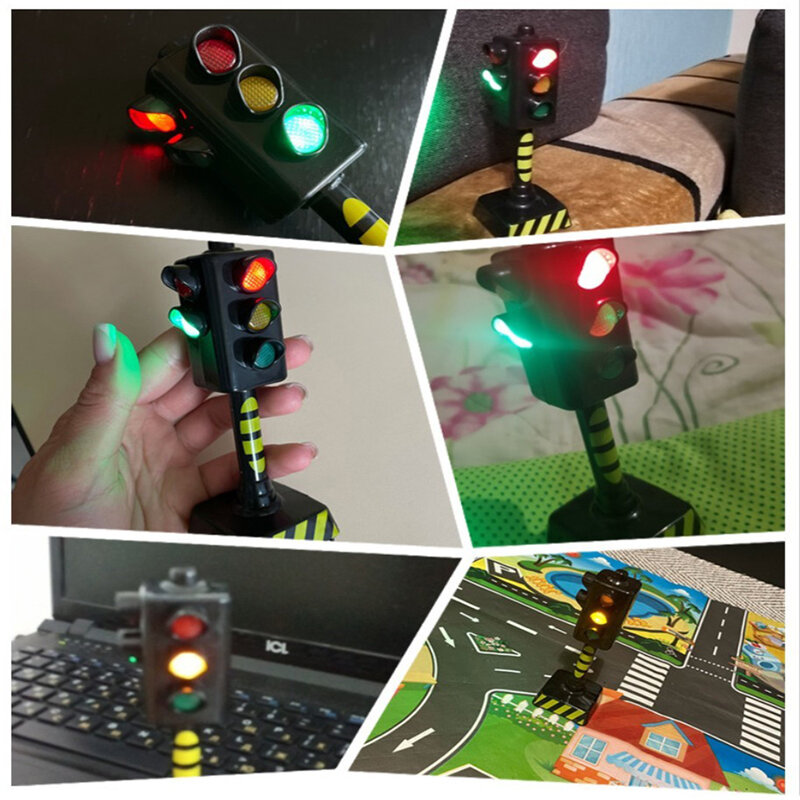 1Pc Kinderen Mini Verkeersborden Licht Snelheid Camera Speelgoed Met Muziek Led Verkeersregel Speelgoed