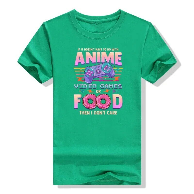 If Its Not Anime Video Games or Food I Don't Care T-Shirt Life Style Anime Lover Gamer Estetyczna odzież Cartoon Graphic Tee Top
