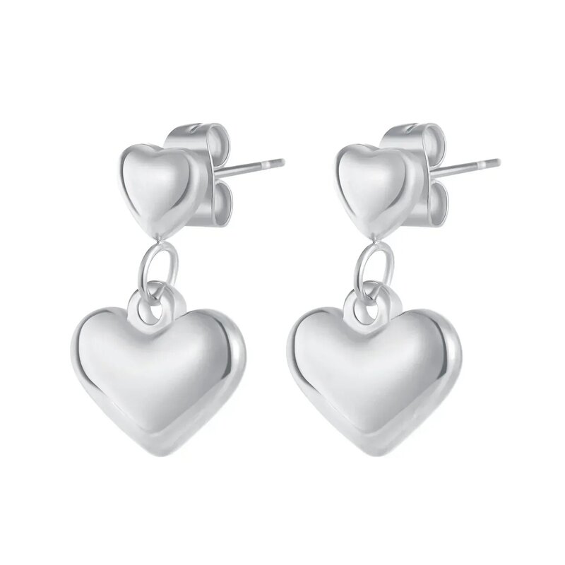 DE10 Heart Shape-Shape Small Stud Earrings Glamorous Women Fashion Jewelry Party Accessories