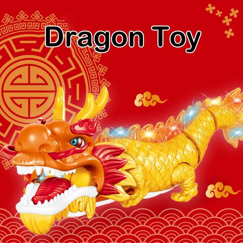 Dragon électrique phtalswing avec lumière et musique pour enfants, jouet coule, mascotte, festival, cadeau de nouvel an