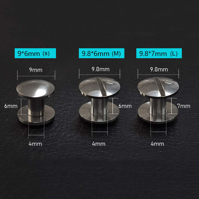 4mm 5mm 6mm 8mm Reinem Titan Chicago Schrauben Nieten für Leder Bolzen Gürtel Schrauben Bindung Schrauben