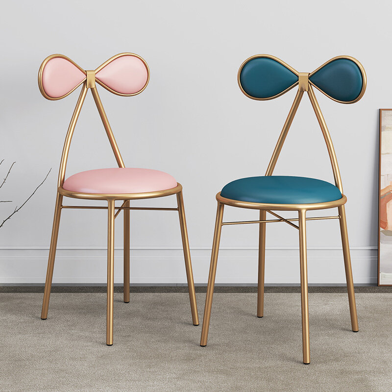 Стул с бантом в скандинавском стиле, простой барный стул для отдыха, креативный индивидуальный стул для макияжа, железный художественный барный стул, стул, барный стул