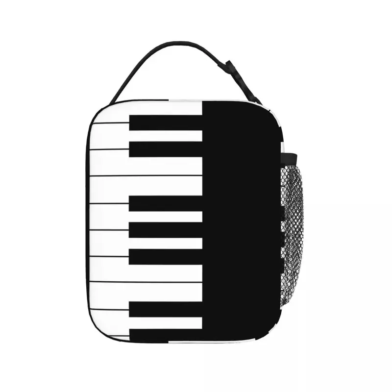 女性用の再利用可能なピアノキー断熱ランチバッグ,ピクニックバッグ,サーマルクーラー,ランチボックス,学校用