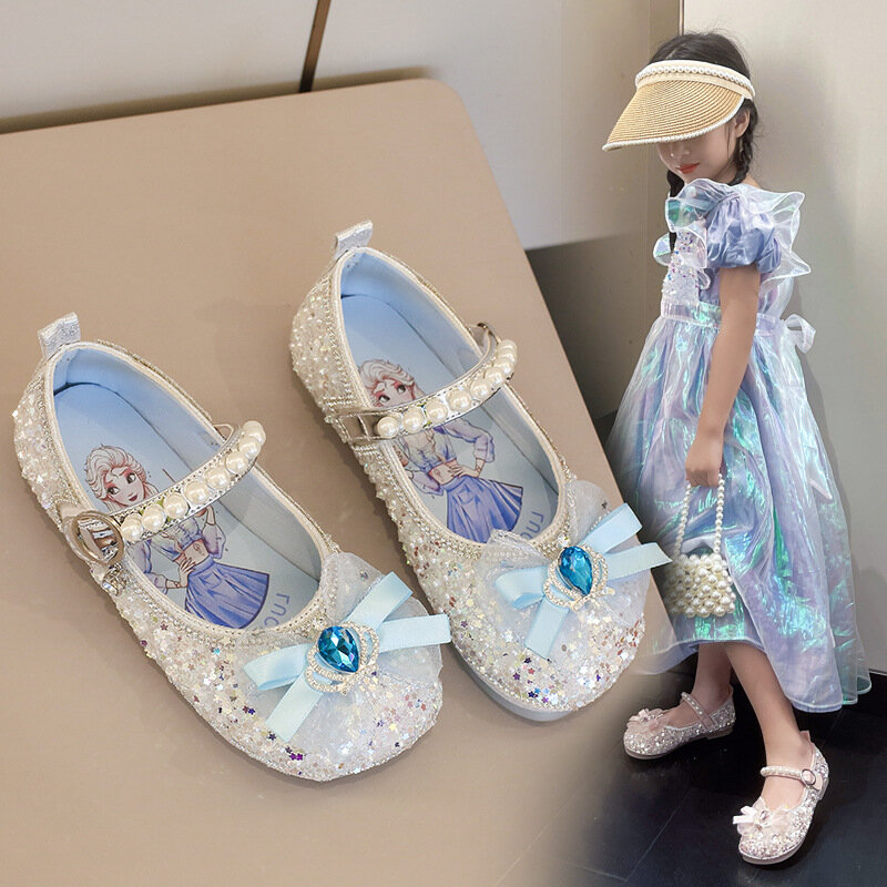 Zapatos niina scarpe in pelle per bambini autunno nuova ragazza principessa scarpa acqua diamante Mary Jane scarpe arco scarpe singole scarpe per bambini Lolita