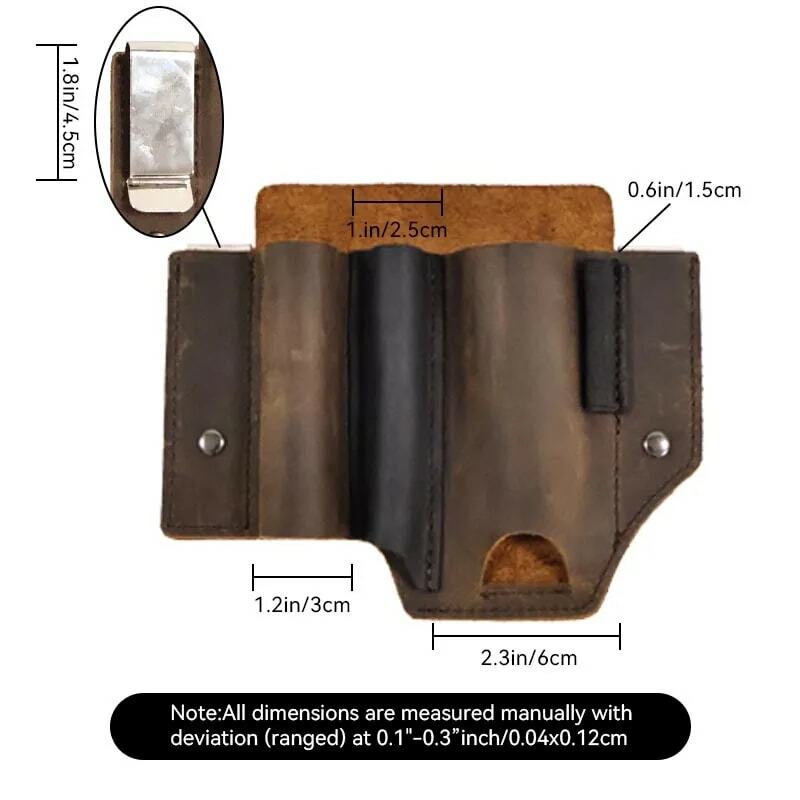 RIYAO Genuine Leather Multitool Sheath for Belt EDC Pocket Organizer Flashlight Pocket Knife Holster Pen Holder Men Waist Packs